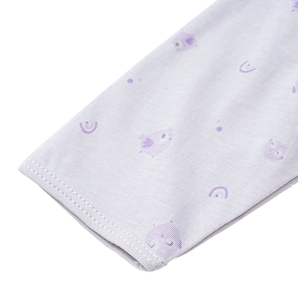 Cặp áo sơ sinh cài giữa tay dài Animo KV223022 (NB-12M,Tím họa tiết_Trắng)