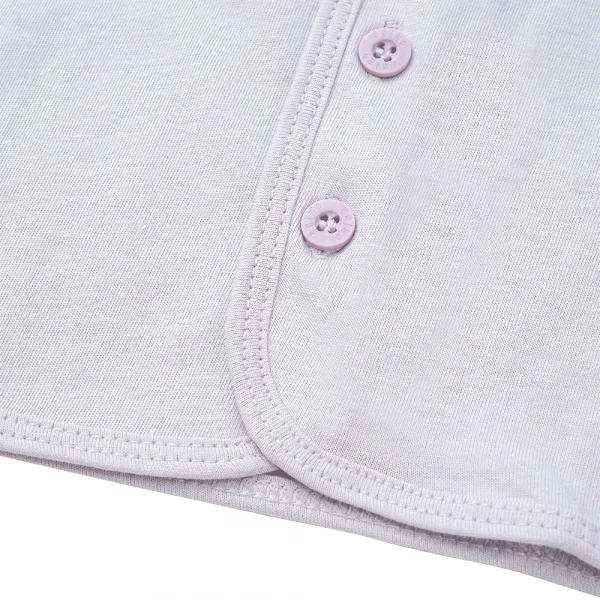 Cặp áo sơ sinh cài giữa tay dài Animo KV223021 (NB-12M,Trắng họa tiết_Tím)