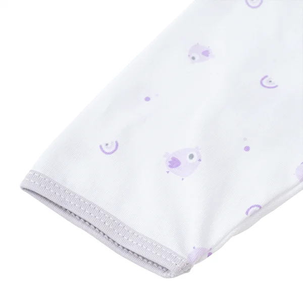 Cặp áo sơ sinh cài giữa tay dài Animo KV223021 (NB-12M,Trắng họa tiết_Tím)