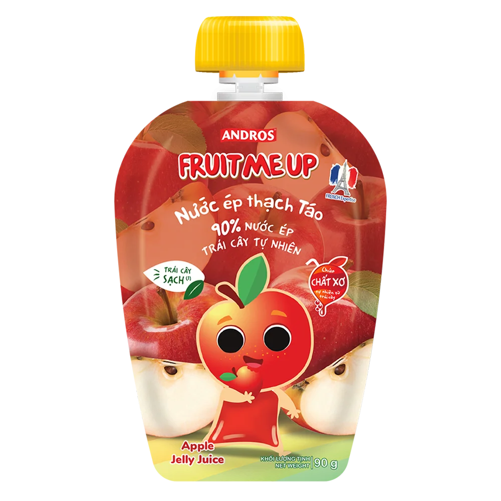 Combo 2 FRUIT ME UP NƯỚC ÉP THẠCH TÁO TÚI 90G/ FRUIT ME UP APPLE JELLY JUICE 90G