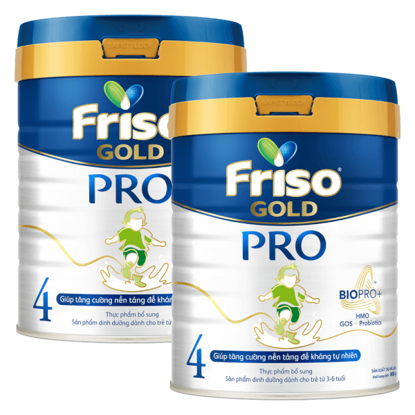 Combo 2 lon sữa Friso Gold Pro số 4, 800g (trên 3 tuổi)