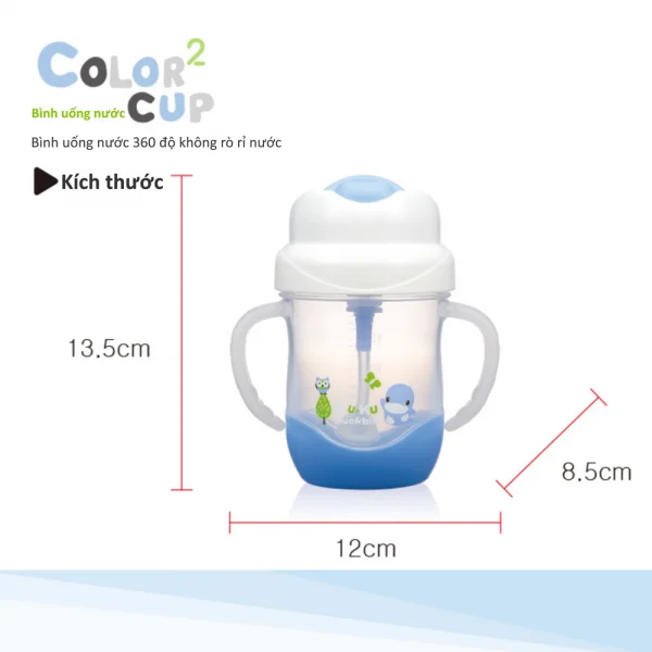 Bình uống nước ống hút có tay cầm Kuku (KU5472, 200ml Xanh)
