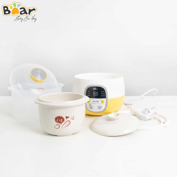 Nồi nấu chậm Bear 0,8L (Vàng, SUBE001)