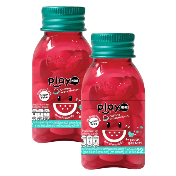 Combo 2 Kẹo the vị dưa hấu Playmore hũ 22g