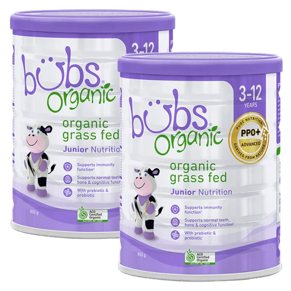 Combo 2 Sữa Bubs Organic Bovine số 4 Junior 800g (3-12 tuổi)