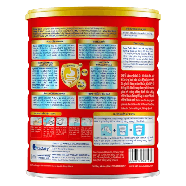 Thực phẩm dùng cho chế độ ăn đặc biệt OGGI Suy Dinh Dưỡng Gold 900g - S