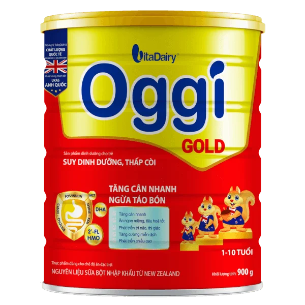 Thực phẩm dùng cho chế độ ăn đặc biệt OGGI Suy Dinh Dưỡng Gold 900g - S