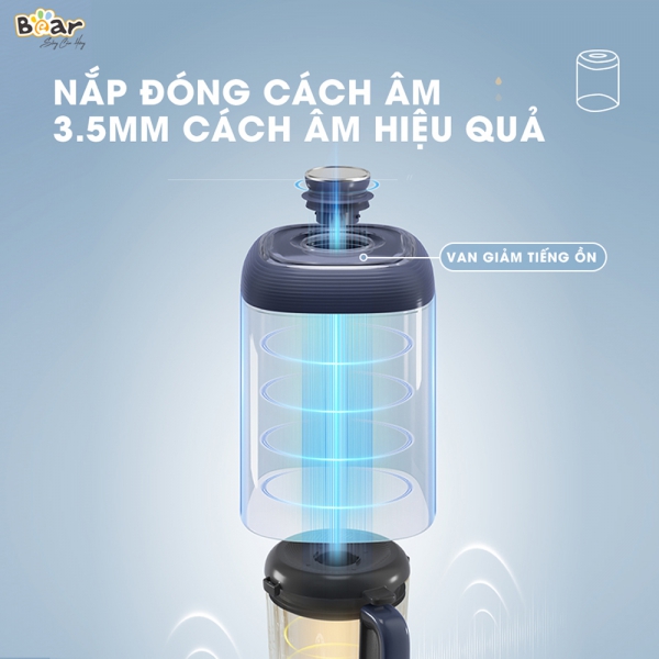 Máy xay nấu đa năng cách âm Bear (nấu sữa hạt, PBJ-B06S2)