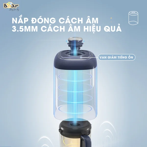 Máy xay nấu đa năng cách âm Bear (nấu sữa hạt, PBJ-B06S2)