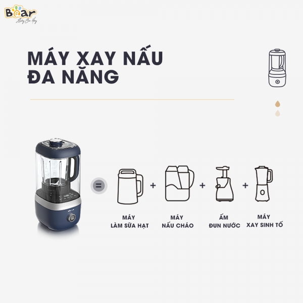 Máy xay nấu đa năng cách âm Bear (nấu sữa hạt, PBJ-B06S2)