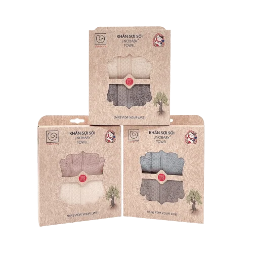 Combo 2 khăn mặt sợi sồi UNOBABY (28x50cm, Nhiều màu)