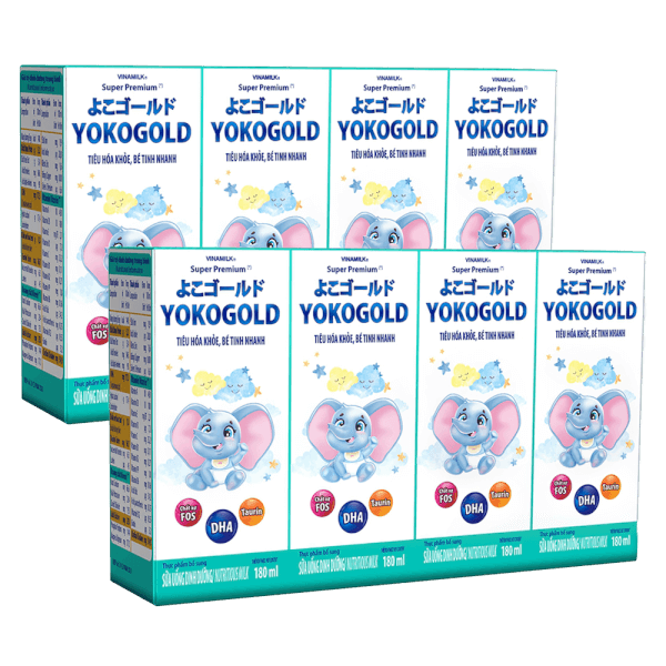 Combo 2 Sữa uống dinh dưỡng Vinamilk Yoko Gold 180ml (Lốc 4 hộp)