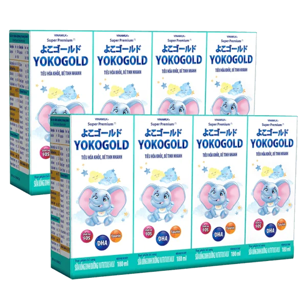 Combo 2 Sữa uống dinh dưỡng Vinamilk Yoko Gold 180ml (Lốc 4 hộp)