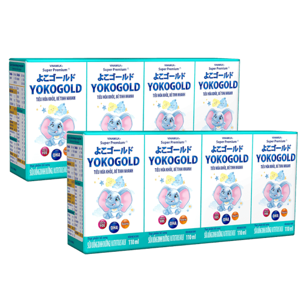 Combo 2 Sữa uống dinh dưỡng Vinamilk Yoko Gold 110ml (Lốc 4 hộp)