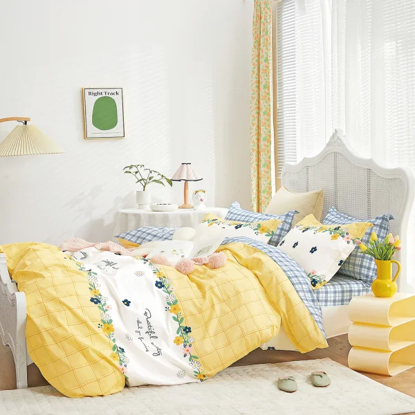 Bộ 5 món drap, áo gối và mền chần NIN Calisto B2201_NH015 (180x200+30cm)