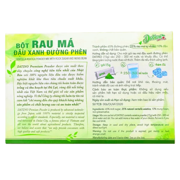 Bột rau má đậu xanh đường phèn