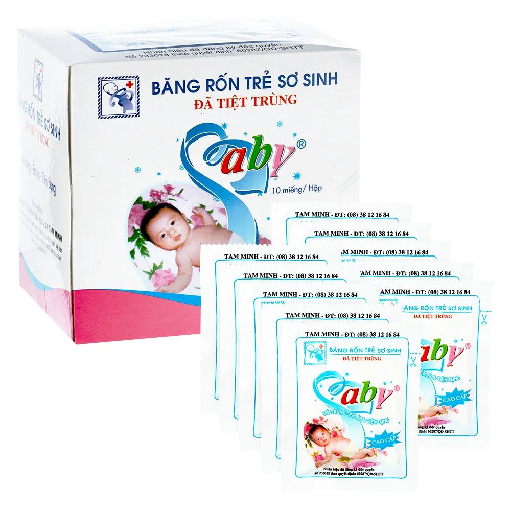 Băng rốn baby xanh 10M/hộp