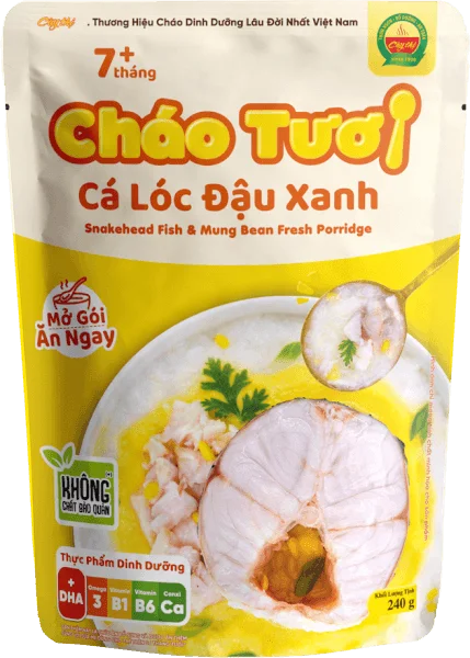 Cháo tươi cá lóc đậu xanh