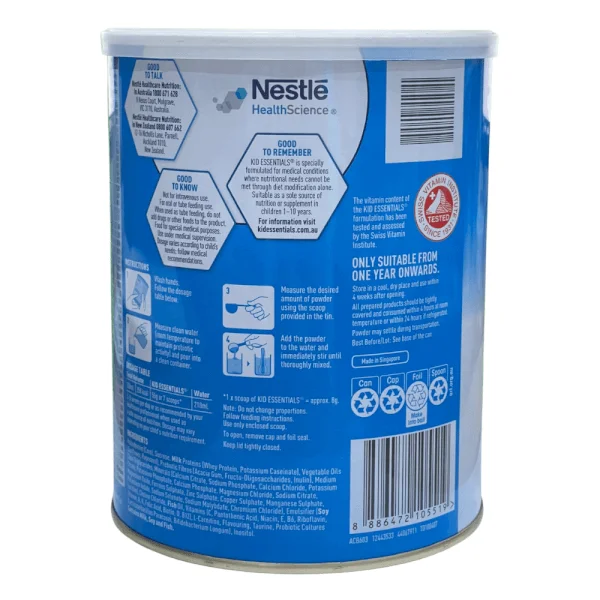 Thực phẩm dinh dưỡng y học Kid Essentials Australia 850g hương vani (1-10 tuổi)