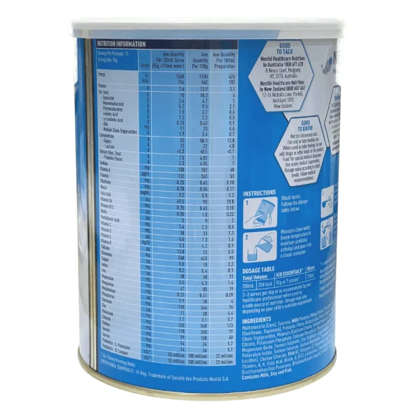 Thực phẩm dinh dưỡng y học Kid Essentials Australia 850g hương vani (1-10 tuổi)