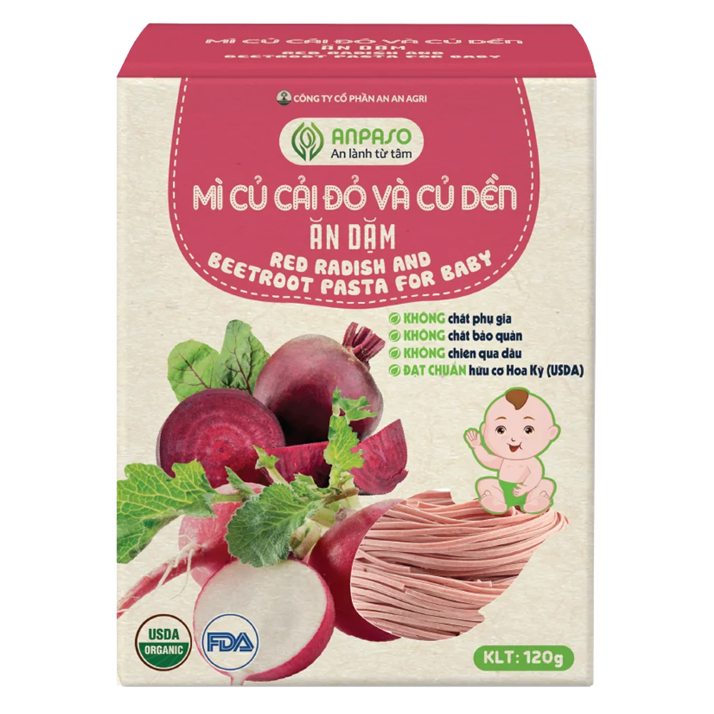Combo 2 Mì củ cải đỏ & củ dền ăn dặm Anpaso