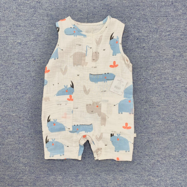 Body bé trai đùi Animo B0122001 (6-9M,Xanh họa tiết)