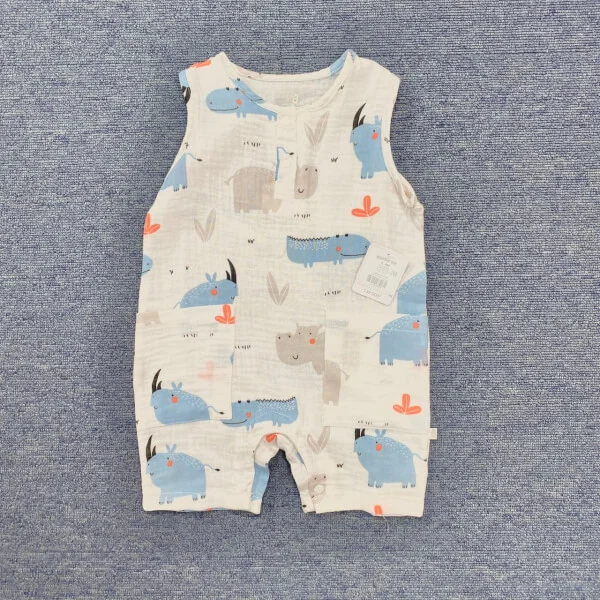 Body bé trai đùi Animo B0122001 (3-6M,Xanh họa tiết)