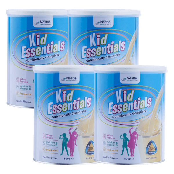 Combo 4 thực phẩm dinh dưỡng y học Kid Essentials Australia 800g hương vani (1-10 tuổi)