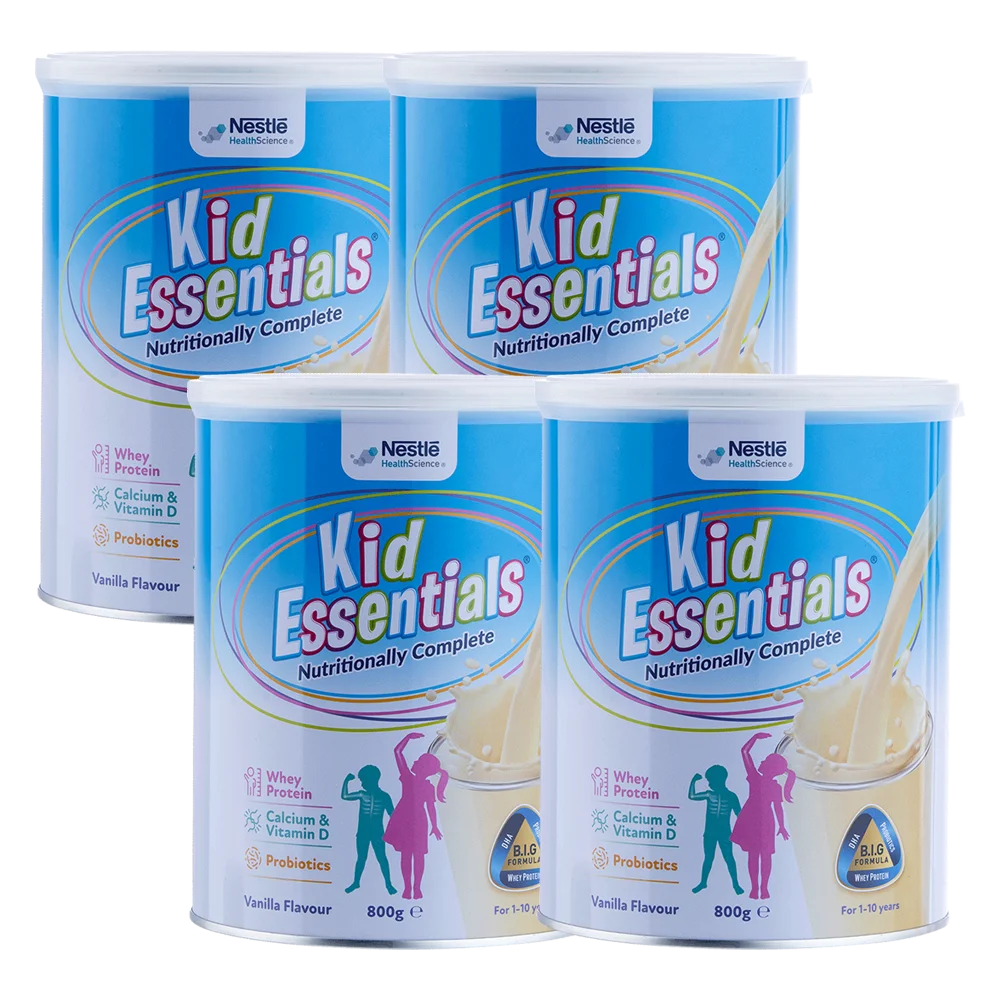 Combo 4 thực phẩm dinh dưỡng y học Kid Essentials Australia 800g hương vani (1-10 tuổi)