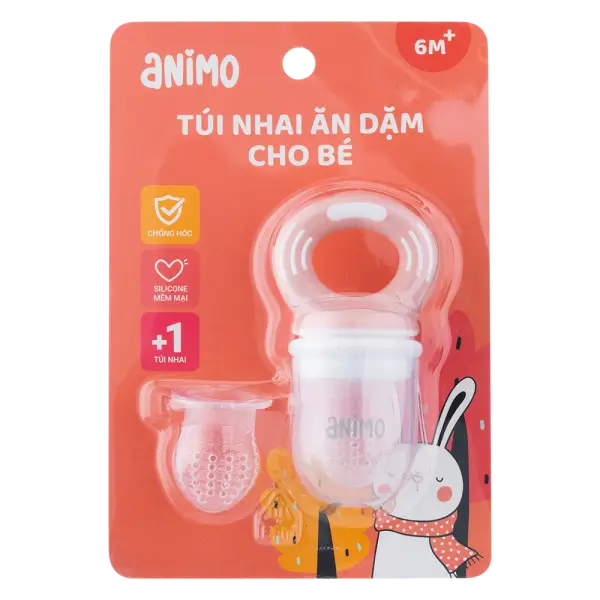 Túi nhai ăn dặm Animo RK-3342, size L (hồng)