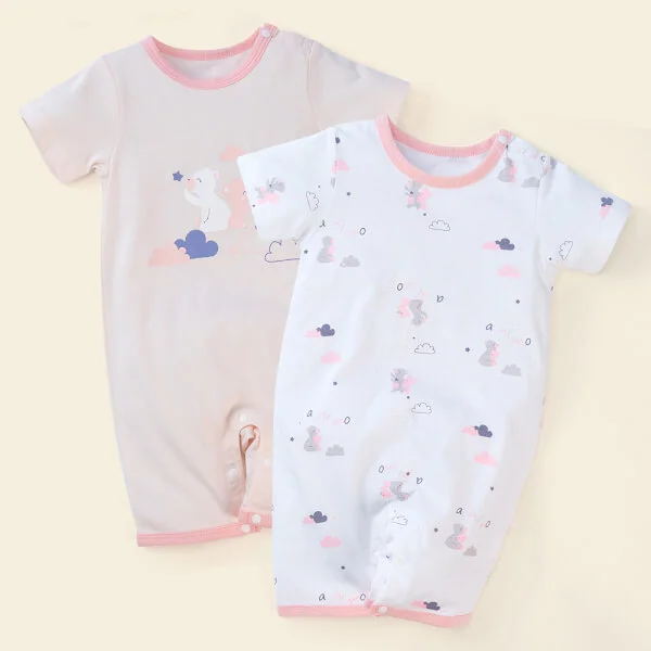 Set 2 body đùi Animo NB522015 (6-9M,hồng-trắng bé gấu)