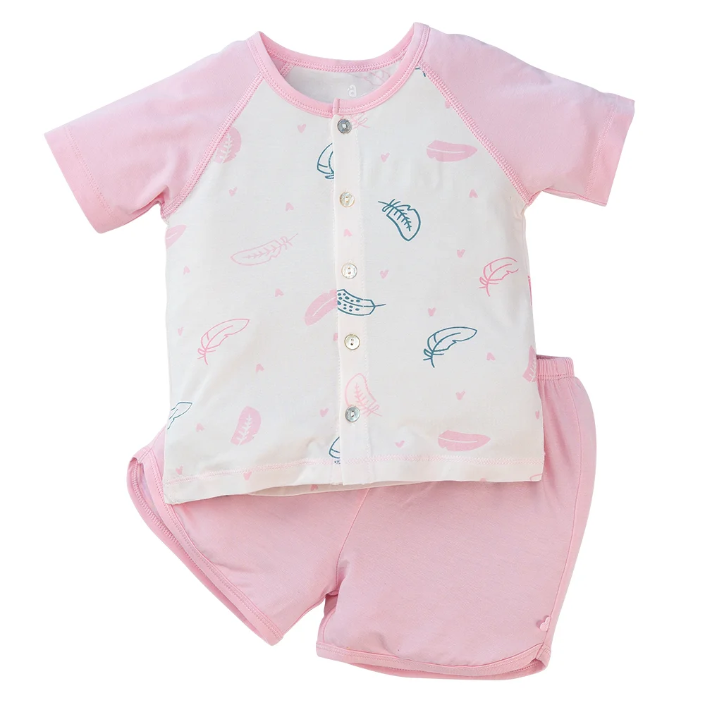 Bộ ss tính năng ngắn, vải modal Bst Thiên nga Animo BMC822070 (3-6M,Hồng)