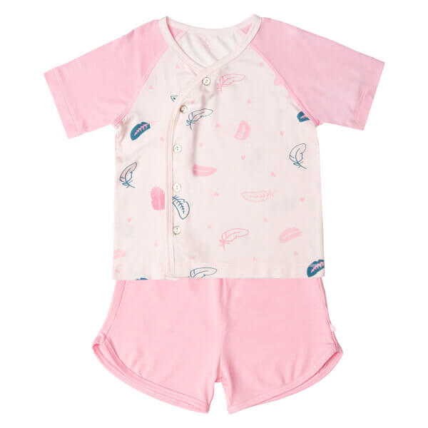 Bộ ss tính năng ngắn, vải modal Bst Thiên nga Animo BMC822073 (6-9M,Hồng)