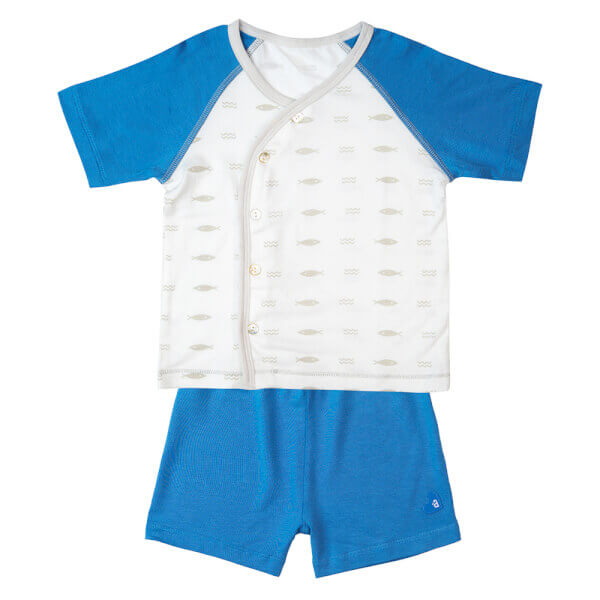 Bộ ss tính năng ngắn, vải modal Bst Thiên nga Animo BMC822072 (6-9M,Xanh)