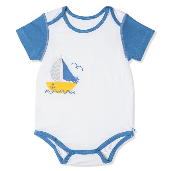 Bodysuit tính năng tam giác, vải modal BST Thiên Nga Animo BMC822081 (0-12M,Xanh)