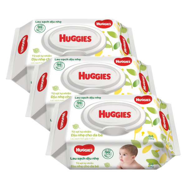 Combo 3 khăn ướt Huggies 64 miếng