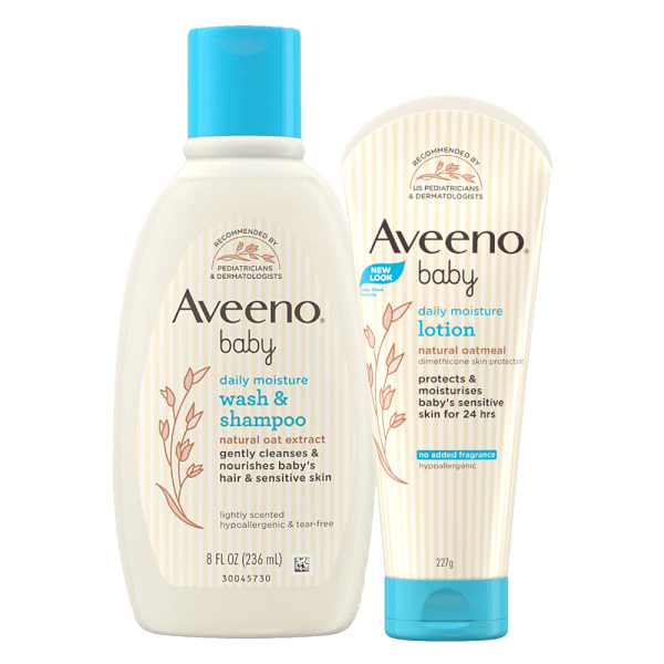 Combo Sữa tắm gội và Sữa dưỡng thể dành cho bé Aveeno