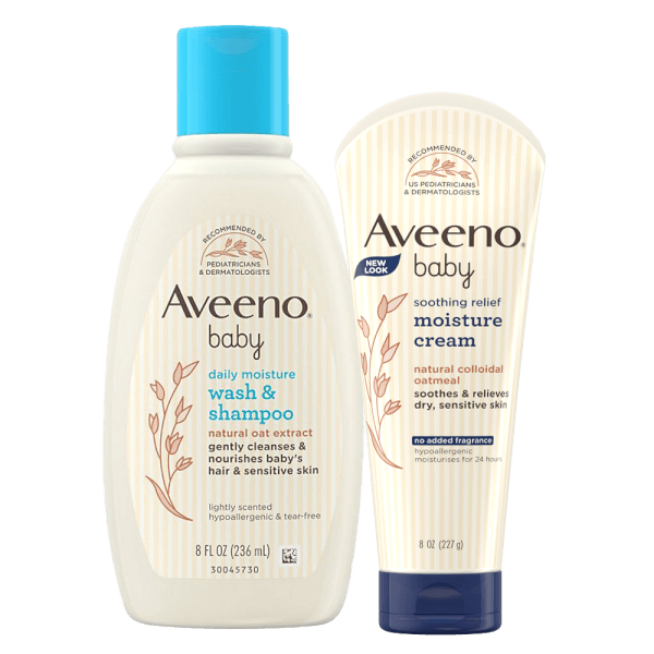 Combo Sữa tắm gội và Kem dưỡng da cho bé Aveeno