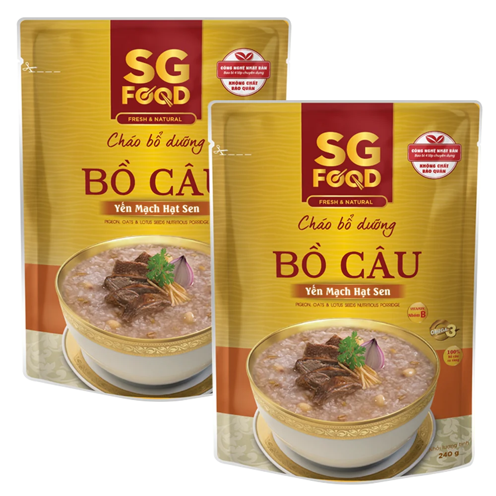 Combo 2 Cháo bổ dưỡng Bồ Câu Yến Mạch Hạt Sen 240gr