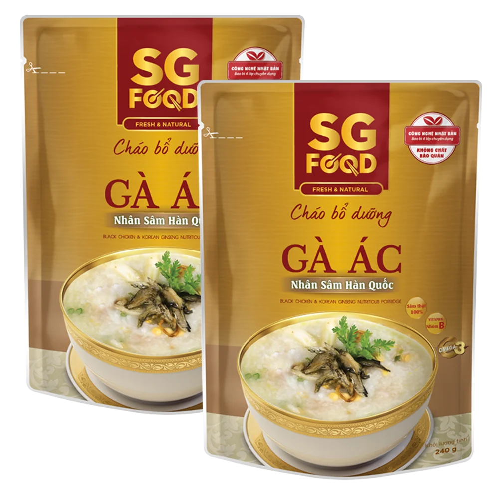 Combo 2 Cháo bổ dưỡng gà ác nhân sâm, SG Food, 240g