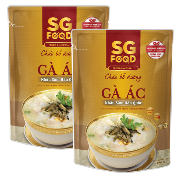 Combo 2 Cháo bổ dưỡng gà ác nhân sâm, SG Food, 240g