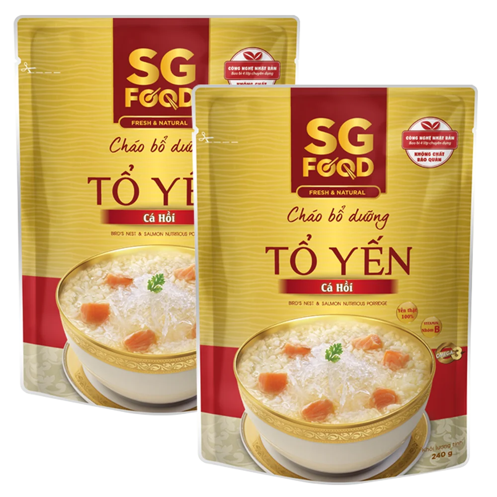 Combo 2 Cháo bổ dưỡng tổ yến cá hồi, SG Food, 240g