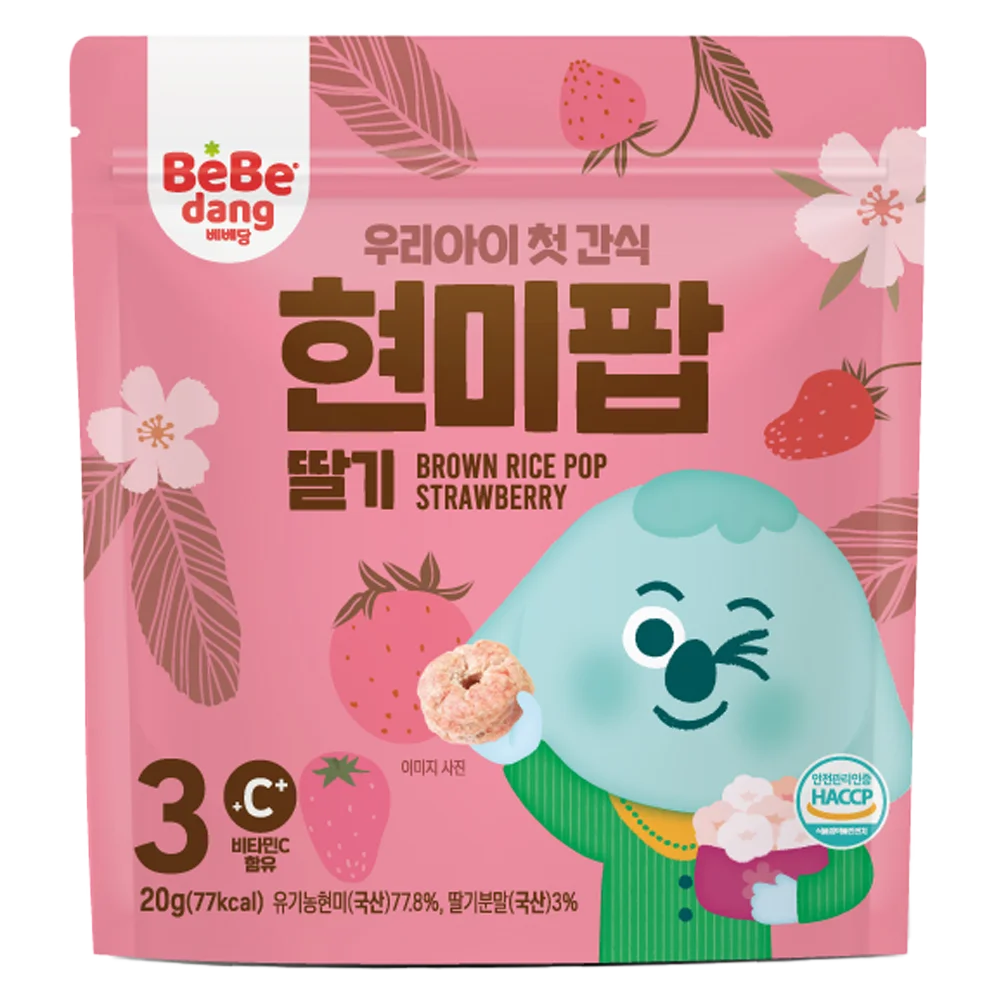 Thực Phẩm Bổ Sung Bánh Vòng Gạo Lứt Bebedang Vị Dâu Tây