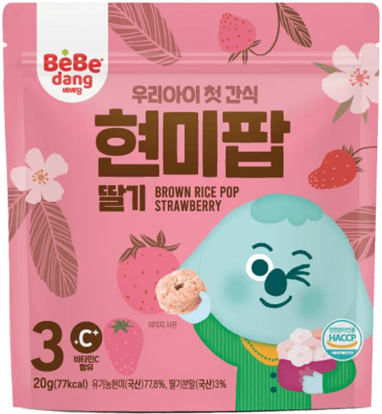 Combo 2 Thực Phẩm Bổ Sung Bánh Vòng Gạo Lứt Bebedang Vị Dâu Tây