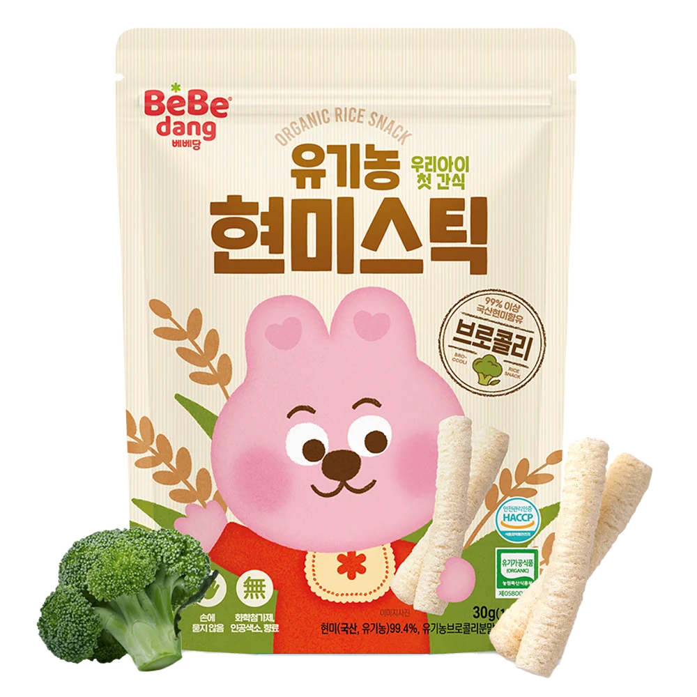 Bánh Gạo Lứt Hữu Cơ Bebedang Hình Que Vị Bông Cải Xanh