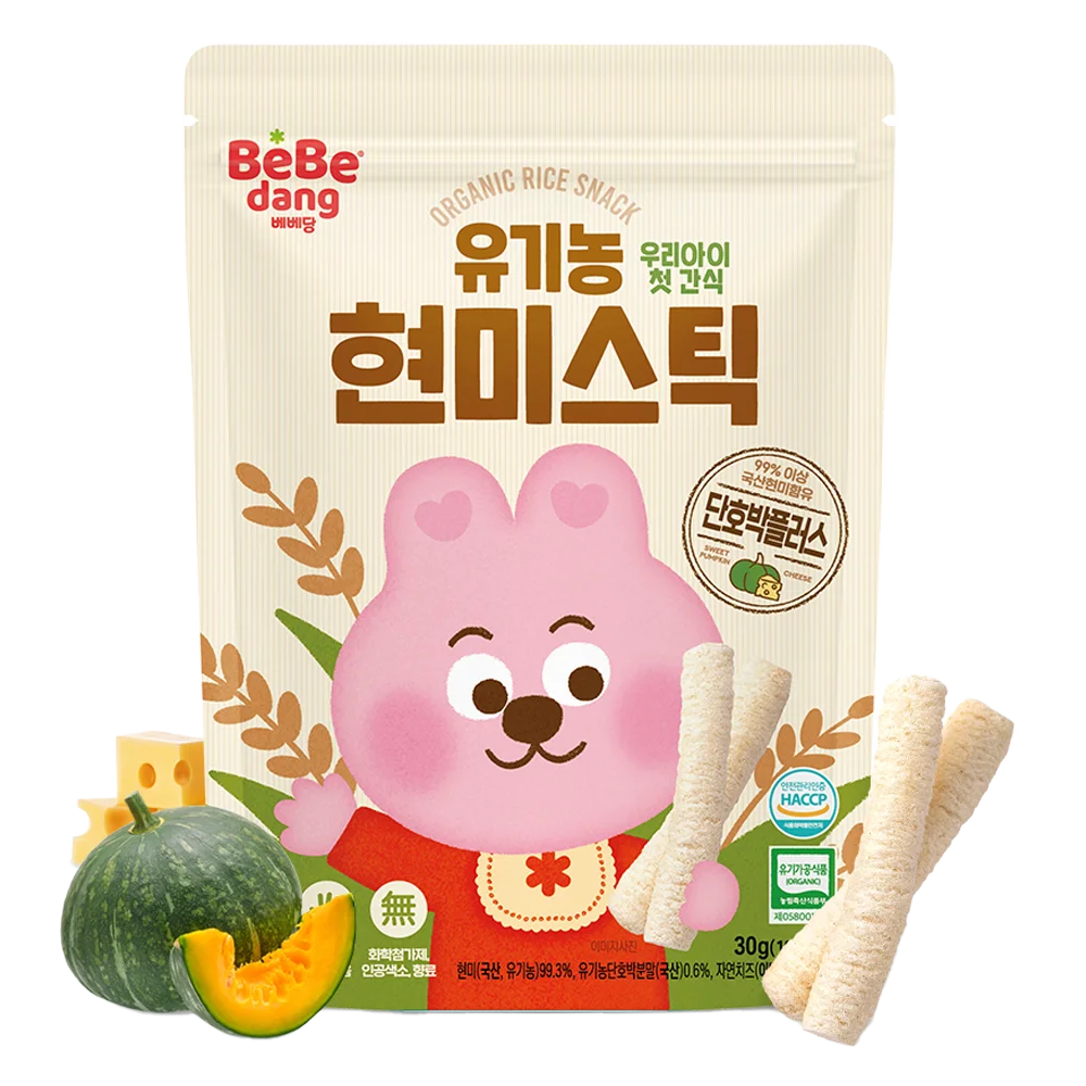 Bánh Gạo Lứt Hữu Cơ Bebedang Hình Que Vị Bí Đỏ