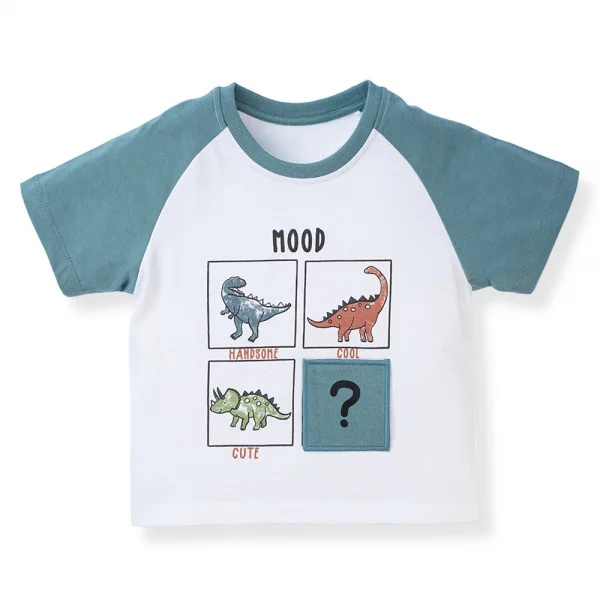 Bộ bé trai ngắn BST Khủng Long Animo HN623012 (6M-6Y,Xanh)