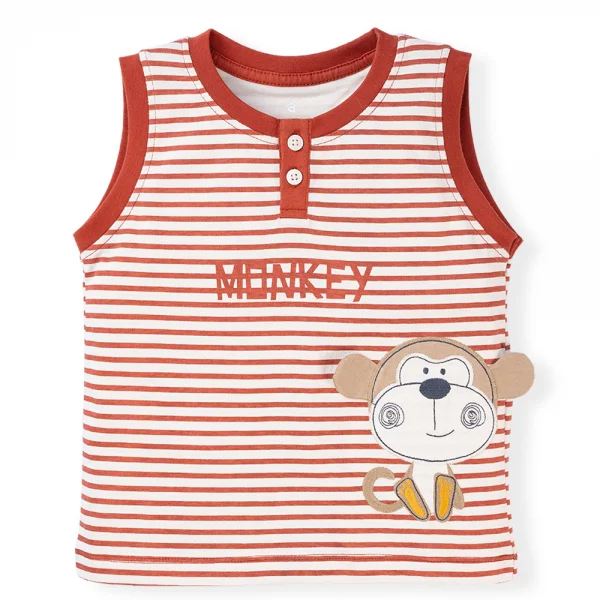 Bộ bé trai ngắn BST Khỉ Kháu Khỉnh Animo HN623017 (6M-6Y,Sọc Đỏ)