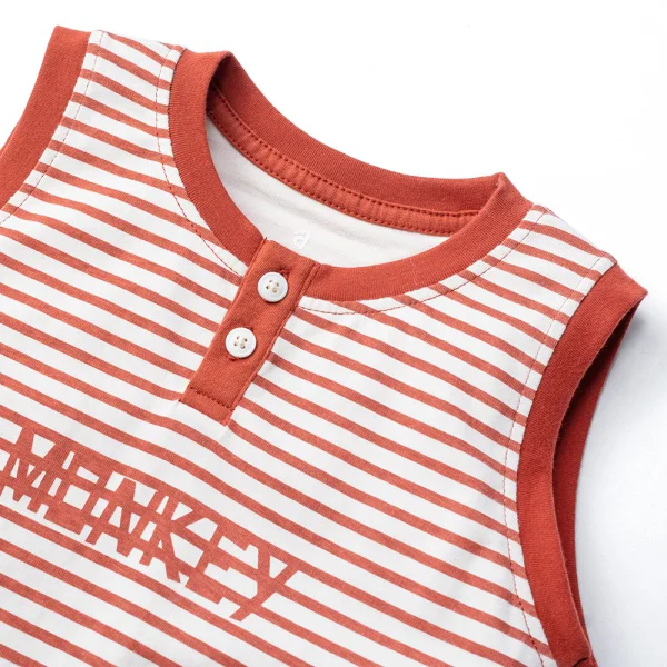 Bộ bé trai ngắn BST Khỉ Kháu Khỉnh Animo HN623017 (6M-6Y,Sọc Đỏ)