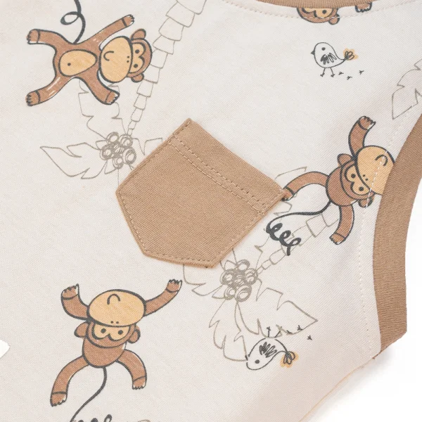 Bộ bé trai ngắn BST Khỉ Kháu Khỉnh Animo HN623016 (6M-6Y,Cà phê)